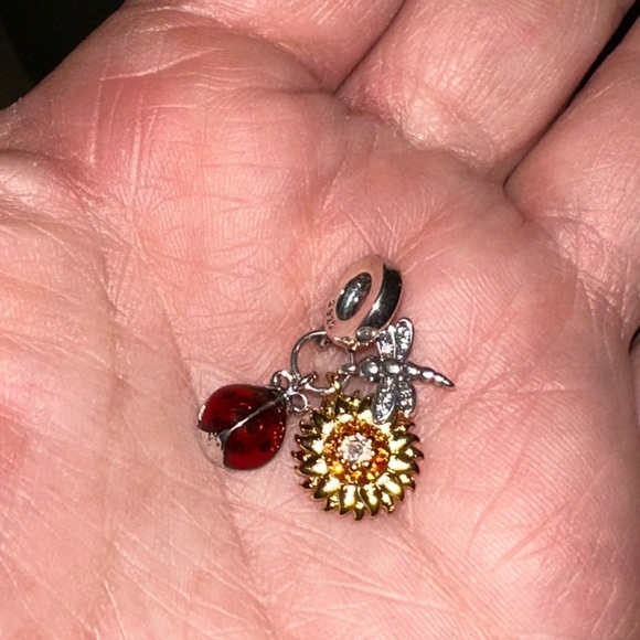 Lady bug, Sunflower, dragonfly candle charms sterling silver fits all pandoras - Picture 2 of 2